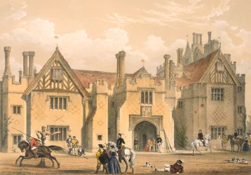 Joust Oefening, Compton Wynyates, Warwick, midden 1600s, uit 
